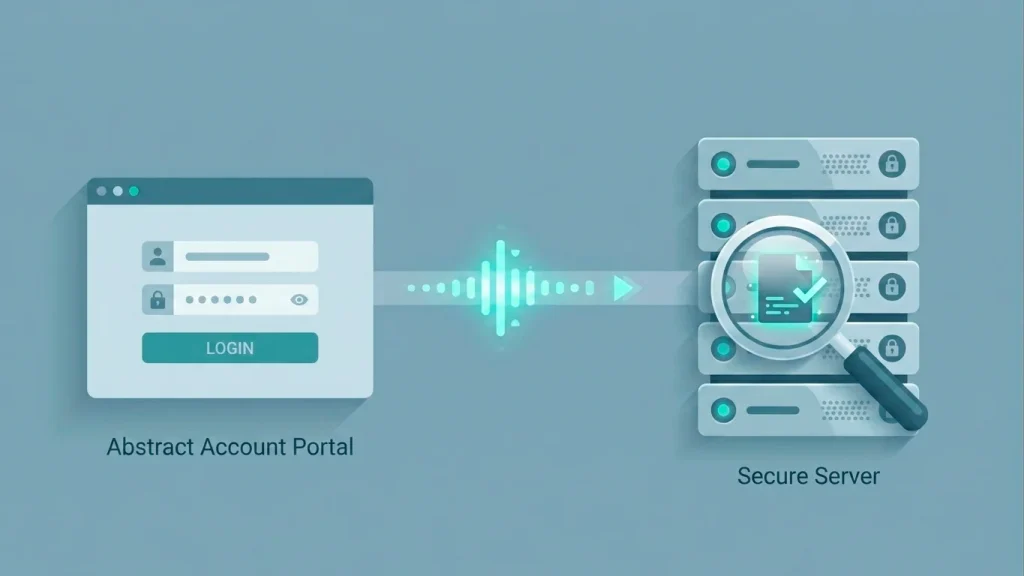 Visualisation of an operator system querying a central self-exclusion register at the moment of login